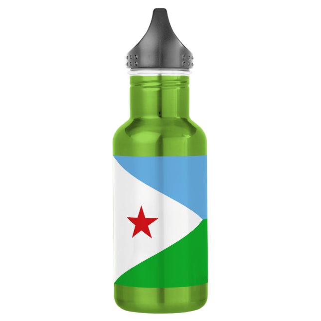 Dschibuti-Flagge Edelstahlflasche (Links)