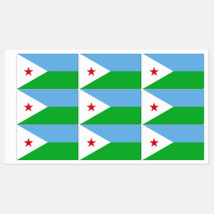 Dschibuti-Flagge Etiketten