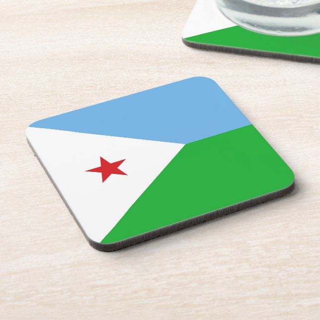 Dschibuti-Flagge Getränkeuntersetzer (Linke Seite)