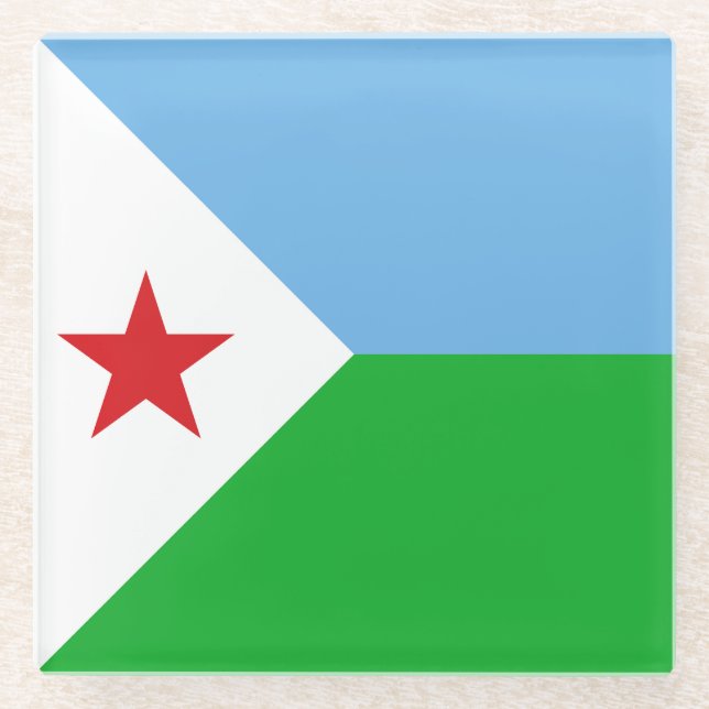 Dschibuti-Flagge Glasuntersetzer (Vorderseite)