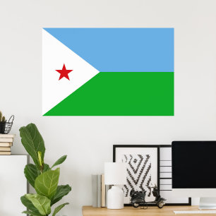 Dschibuti-Flagge Poster