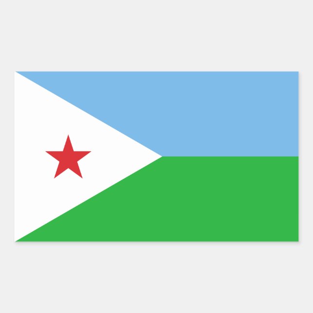 Dschibuti-Flagge Rechteckiger Aufkleber (Vorderseite)