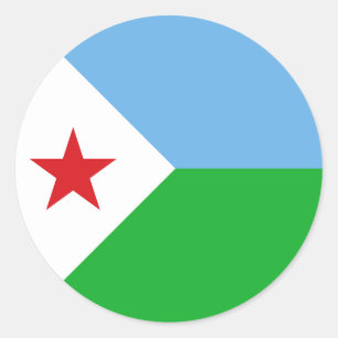 Dschibuti-Flagge Runder Aufkleber