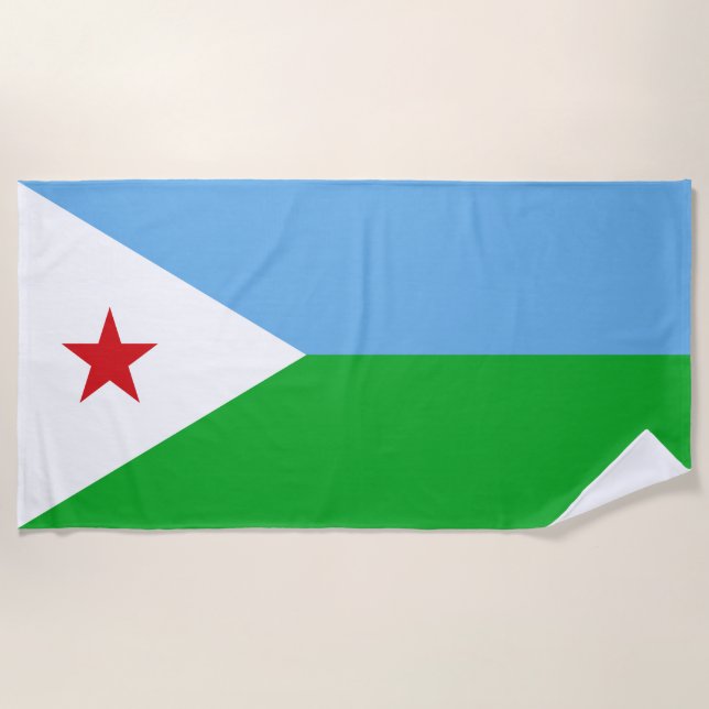 Dschibuti-Flagge Strandtuch (Vorderseite)