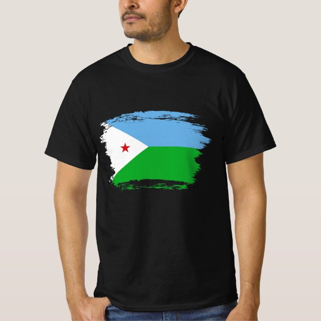 Dschibuti-Flagge T-Shirt (Vorderseite)