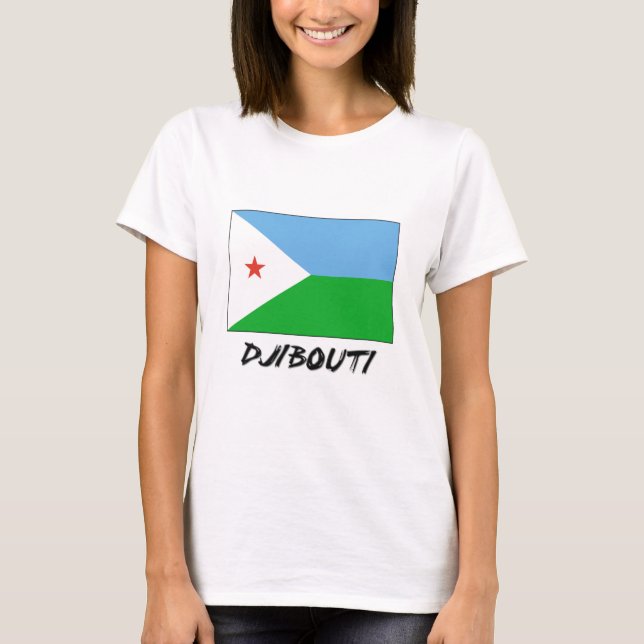 Dschibuti-Flagge T-Shirt (Vorderseite)