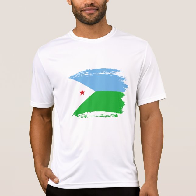 Dschibuti-Flagge T-Shirt (Vorderseite)