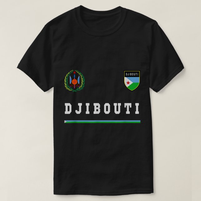 Dschibuti SportSoccer Jersey T-Shirt Flag Football (Design vorne)