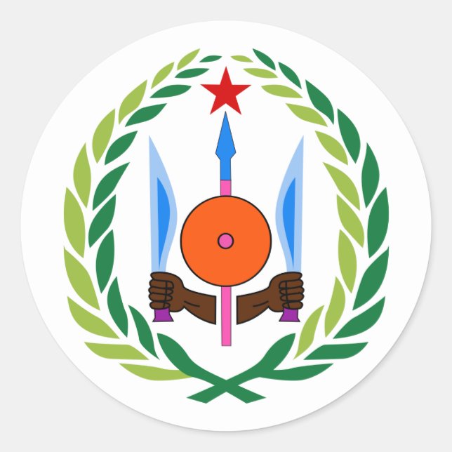 Dschibuti-Wappen, Dschibuti Runder Aufkleber (Vorderseite)