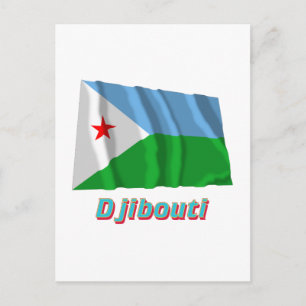 Dschibuti Wave Flag mit Namen Postkarte