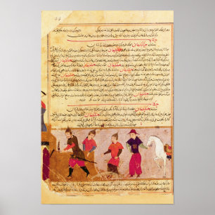 Dschingis Khan und seine Söhne von Rashid al-Din Poster