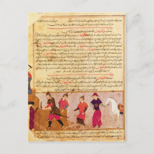 Dschingis Khan und seine Söhne von Rashid al-Din Postkarte