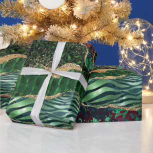 Dschungel-Achat Tierdruck-Geoden-Muster Geschenkpapier