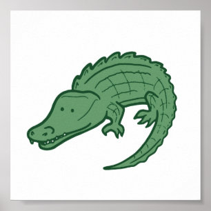 Dschungel-Alligator winziges Druckmuster Poster