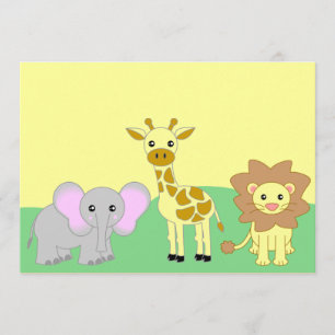 Dschungel-Baby-Tier-12x18 Baby-Duschen-Einladungen Einladung