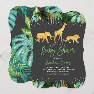 Dschungel-Babyparty-Einladungs-tropische Babyparty Einladung