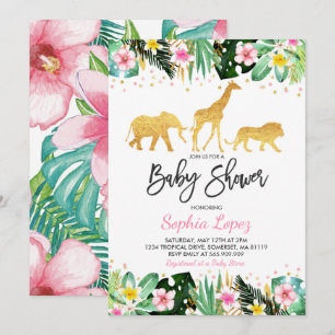 Dschungel-Babyparty-Einladungs-tropische Babyparty Einladung
