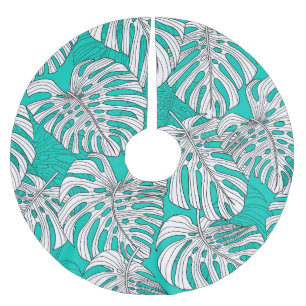 Dschungel Blätter Tropenflora Nahtlos Polyester Weihnachtsbaumdecke