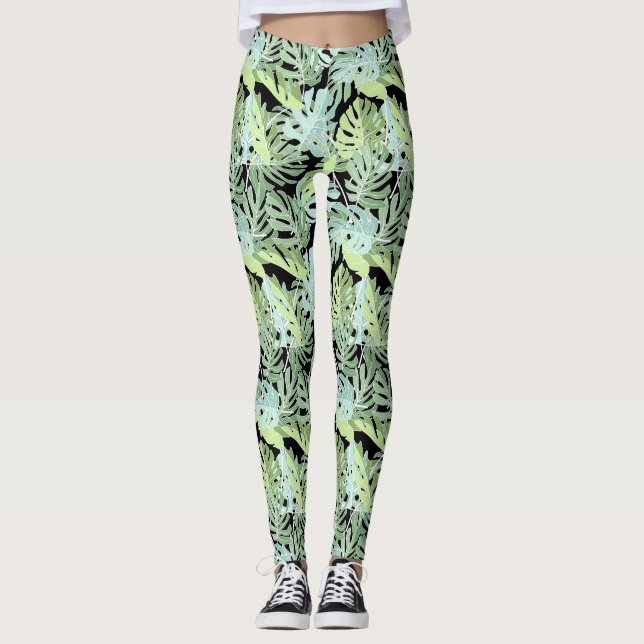 Dschungel-Blumenmuster 2 Leggings (Vorderseite)