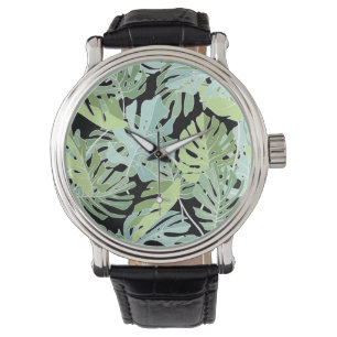 Dschungel-Blumenmuster Armbanduhr