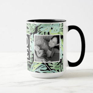 Dschungel-Blumenmuster   LIEBE mit Fotos Tasse