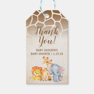 Dschungel-Elefant, den Babyparty Ihnen danken, Geschenkanhänger
