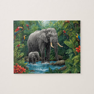 Dschungel-Elefant und Baby-Safari