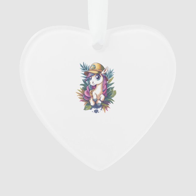 Dschungel-Explorer-Einhorn (1) Ornament (Vorderseite)