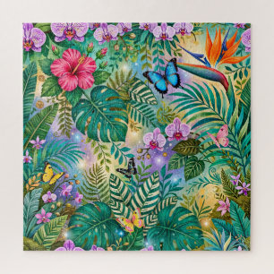 Dschungel-Fantasie Schmetterlinge Blumen Fröhlich