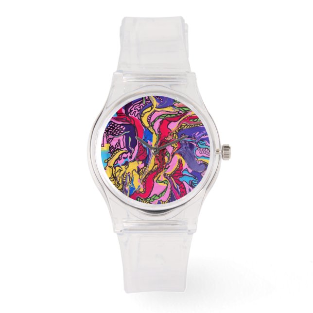 "Dschungel-Fieber"-Silikondesign-Uhr Armbanduhr (Vorderseite)