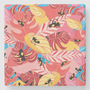 Dschungel-Frösche Steinuntersetzer