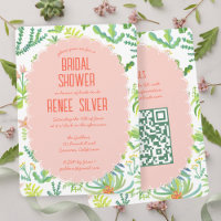 Dschungel-Garten-Aquarell-Individual QR Brautpart