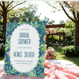 Dschungel-Garten-Aquarell-individuelle BRIDAL-SHOW Sockelschild