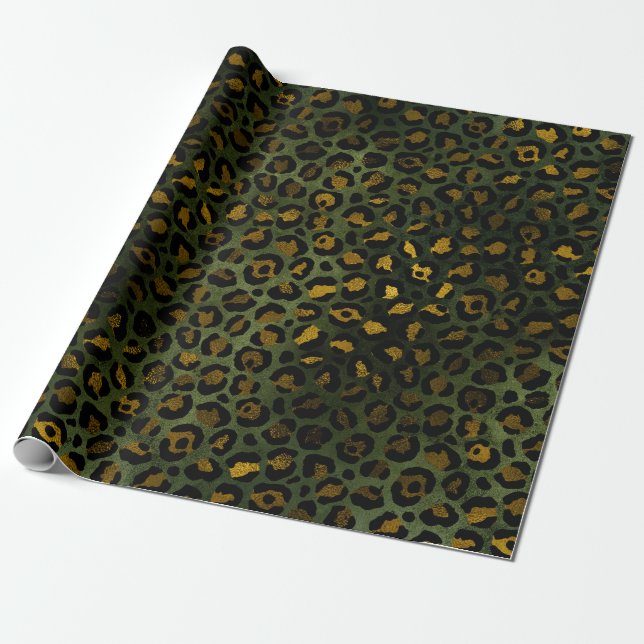 Dschungel-Gelbkäse Leopardenmuster Geschenkpapier (Ungerollt)