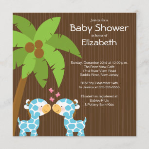 Dschungel-Giraffen-mehrfache Babyparty-Einladungen Einladung