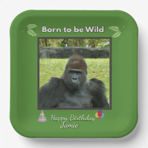 Dschungel-Grün-Gorilla-Feier Pappteller