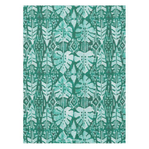 DSCHUNGEL IKAT hawaiisches grünes Stammes- Tischdecke
