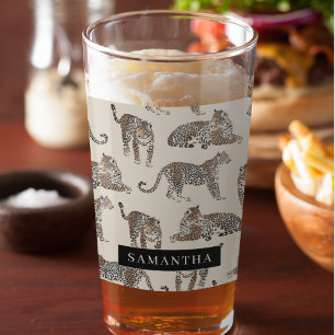 Dschungel-Leopard Wildtier-Muster Glas