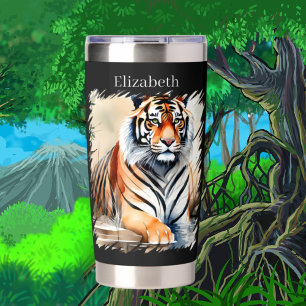 Dschungel mit coolem Tiger Thermobecher