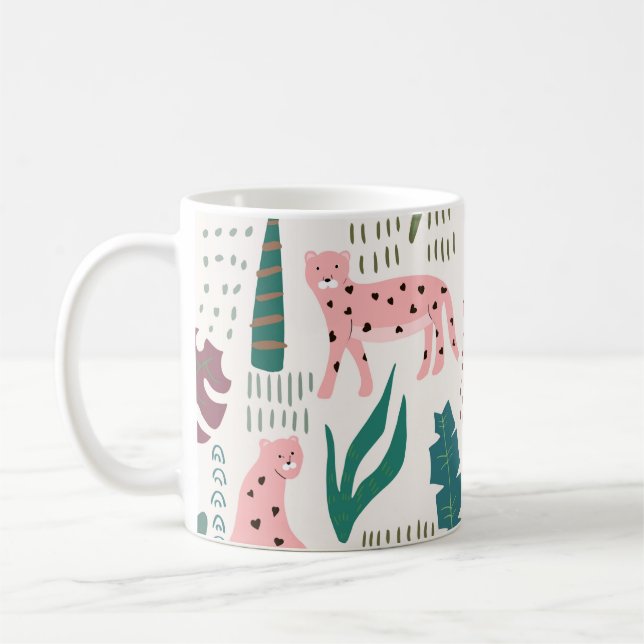 Dschungel nahtloses Muster Kaffeetasse (Links)
