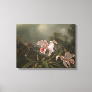 Dschungel-Orchideen und Kolibris Leinwanddruck