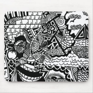 Dschungel-Ozean-Gekritzel Mousepad