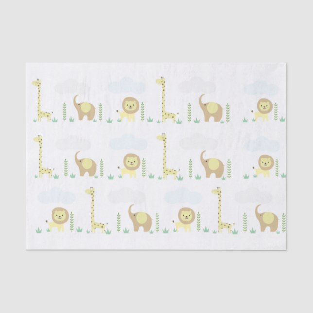 Dschungel-Safari-Baby-Seidenpapier Seidenpapier (Vorderseite)