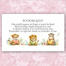 Dschungel-Safari-Baby-Shower-Buch-Anfrage-Karte
