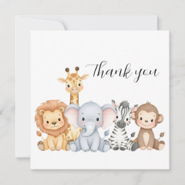 Dschungel-Safari "Es Wird Wild" Baby Shower Dankeskarte
