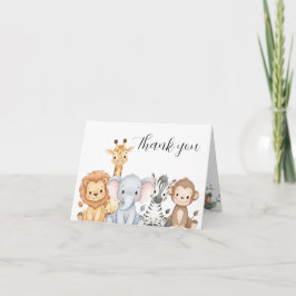 Dschungel-Safari "Es Wird Wild" Baby Shower Dankeskarte