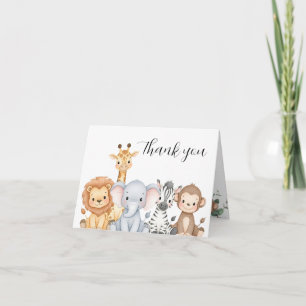 Dschungel-Safari "Es Wird Wild" Baby Shower Dankeskarte