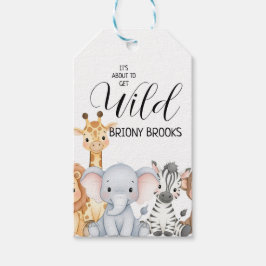 Dschungel-Safari "Es Wird Wild" Baby Shower Geschenkanhänger