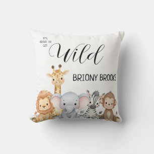Dschungel-Safari "Es Wird Wild" Baby Shower Kissen