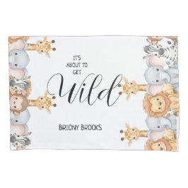 Dschungel-Safari "Es wird wild" Baby Shower Kissenbezug